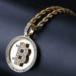 Bitcoin Symbol Golden Necklace for Men