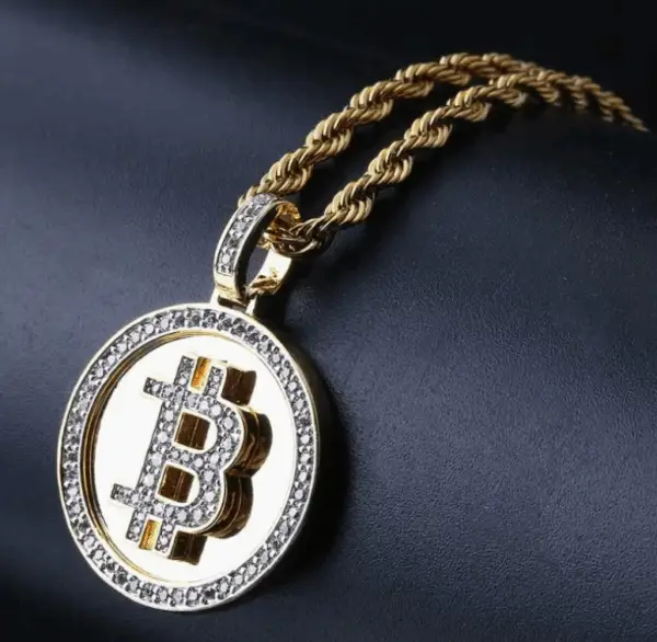 Bitcoin Symbol Golden Necklace for Men