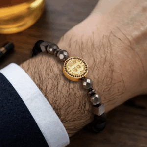 Bitcoin Charm Bracelet for Men